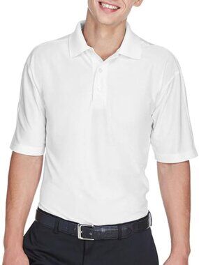 NEW Ultraclub Men’s White Performance Polo Shirt